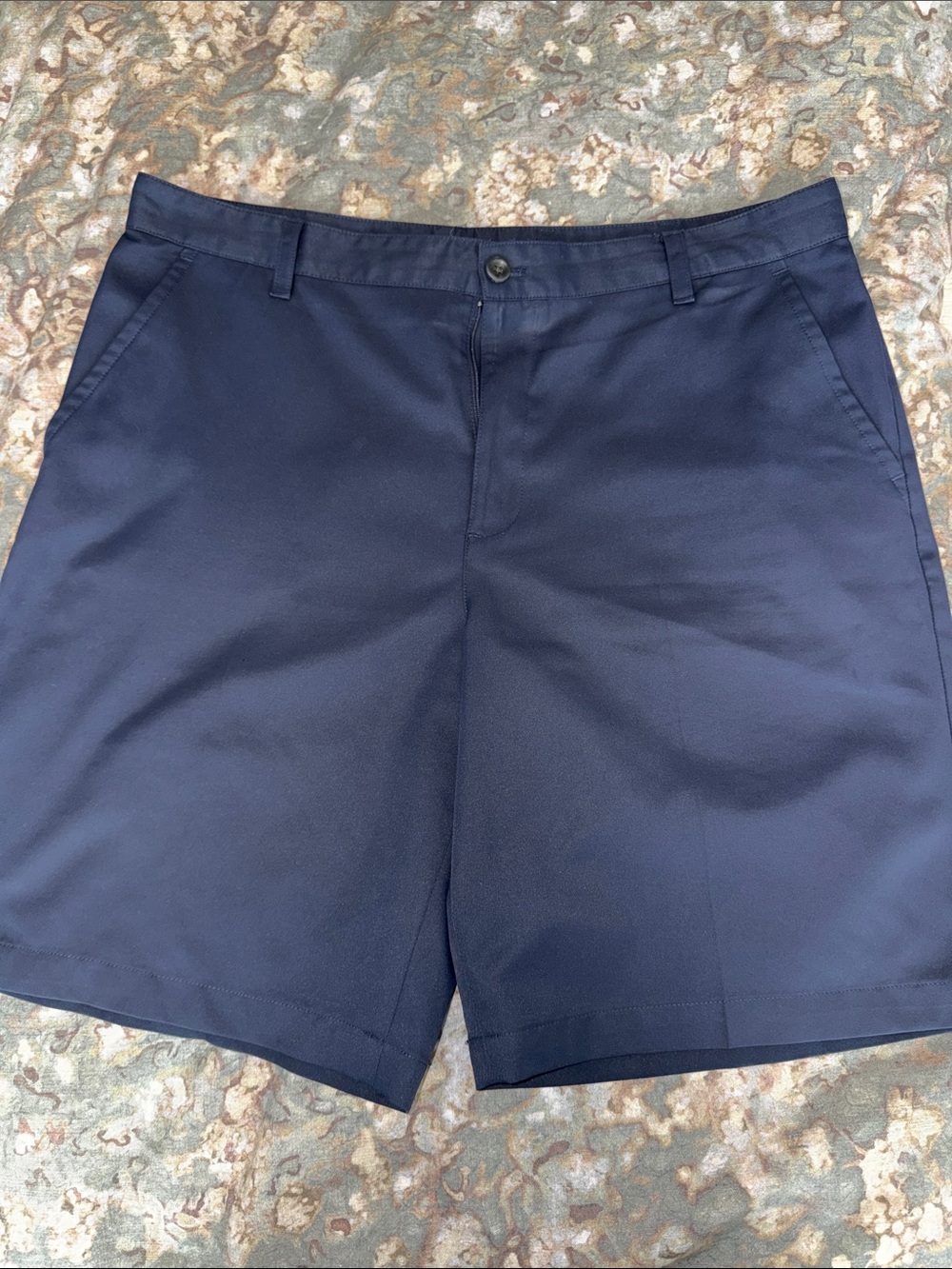 Men's Navy Flat-Front Stretch Chino Shorts